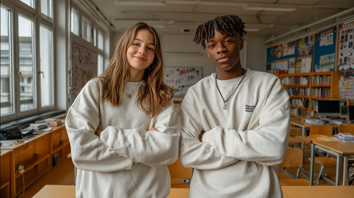 High school students in graduation caps