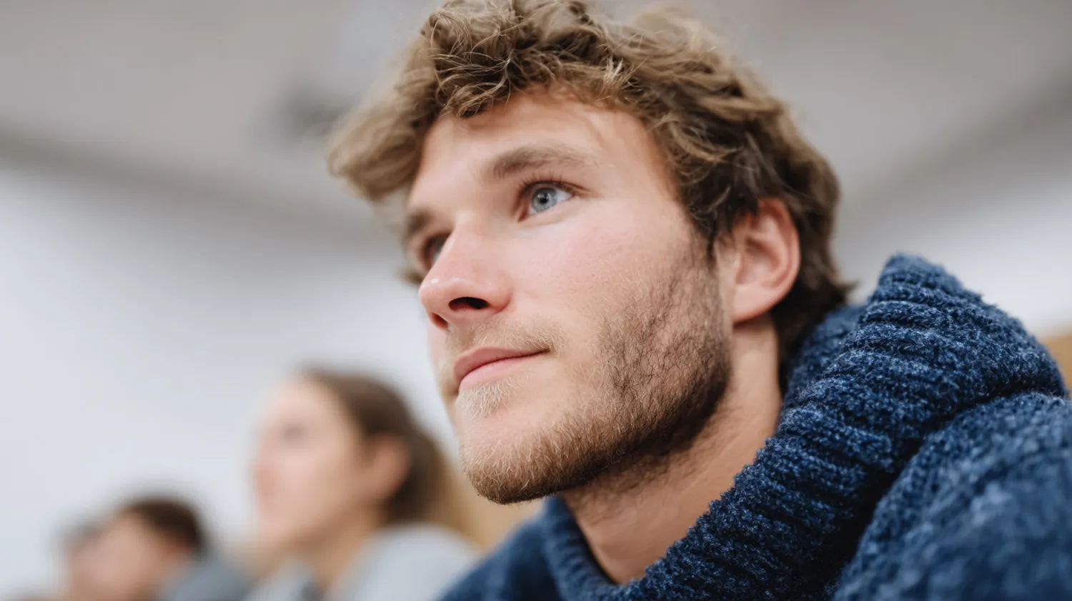 College lecture hall with attentive students
