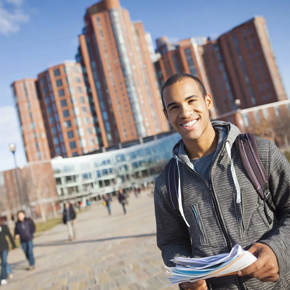 Medical student studying for MCAT