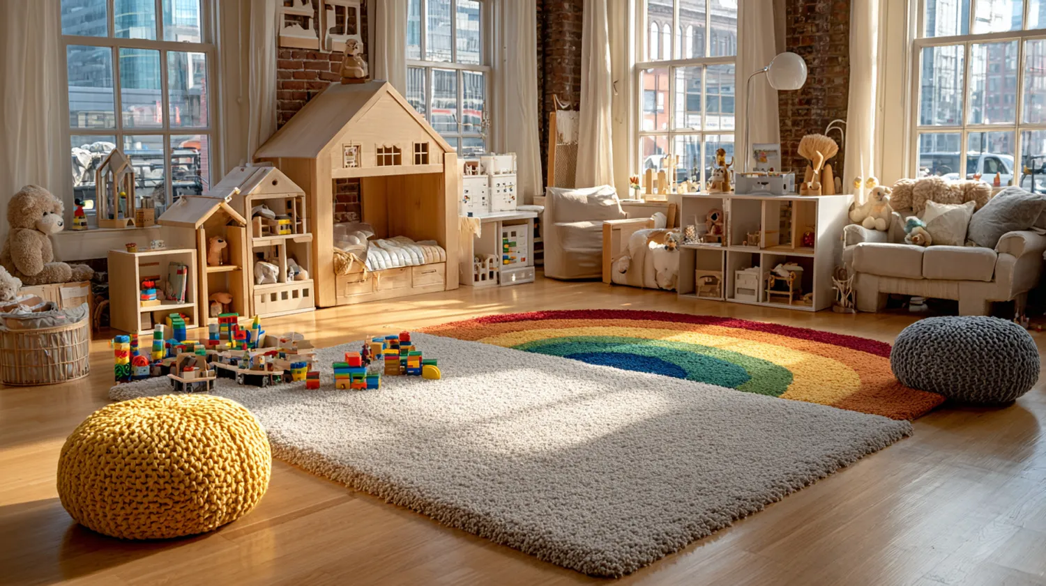 A preschool classroom with toys and learning materials